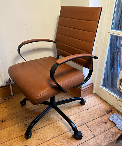 Brown faux leather executive - faux,