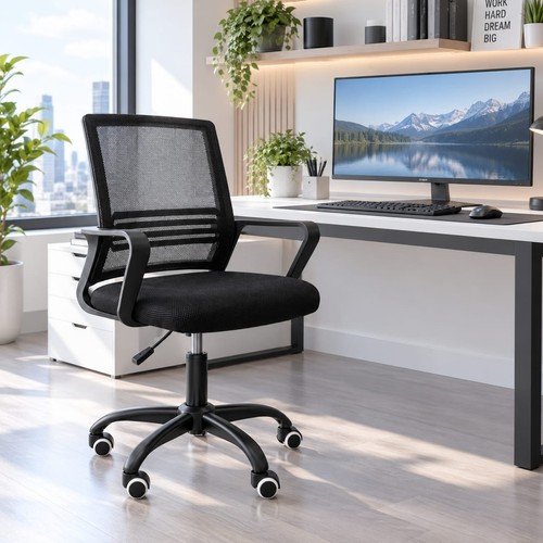 Black mesh ergonomic office - ergonomic,
