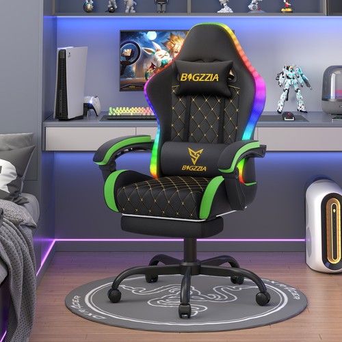 High back rgb gaming chair - back,