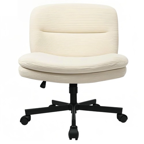 Beige swivel office chair - swivel,